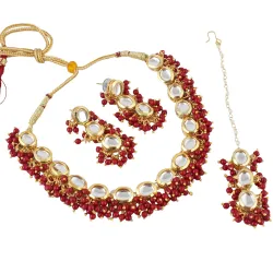 Lucky Jewellery 18k Gold-Plated Kundan Choker Set