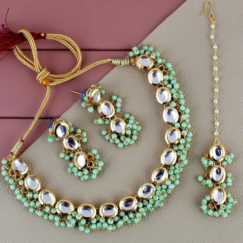 Image of Lucky Jewellery Back Meenakari 18k Gold