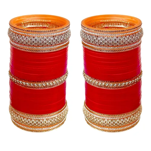 Image of Lucky Jewellery Bridal Bangle Set Wedding Choora For Women
