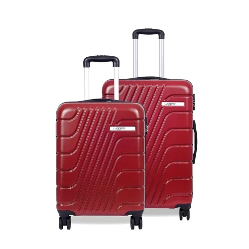 Image of Luggero -Eternal Light-Weight & Durable Polycarbonate Chilli RED Unisex Hard Luggage|Set of 2 .