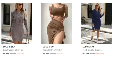 Image of LULU & SKY Women's Co-ords at minimum 80% Discount