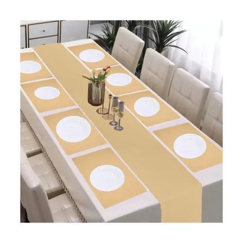 Image of Lushomes Dining Table Mats & Runner Set (Pack of 9)