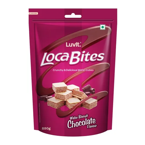 Image of LuvIt Loca Bites Wafer Biscuit - Light & Crunchy Wafers with Chocolate Filling