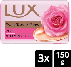 LUX Soft Glow Rose & Vitamin E For Glowing Skin Beauty Soap Mega Pack  (3 x 150 g)