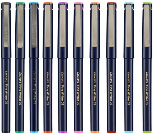 Image of LUXOR Finewriter 05 Assorted Colors Fineliner Pen (Pack of 10, Ink Color - Beige)
