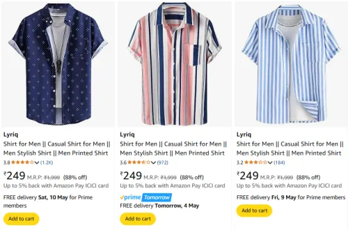 Image of Lyriq Men's Shirts at minimum 75% Discount
