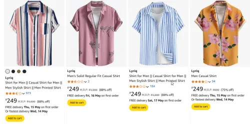 Image of Lyriq Shirt for Men's at starting ₹249