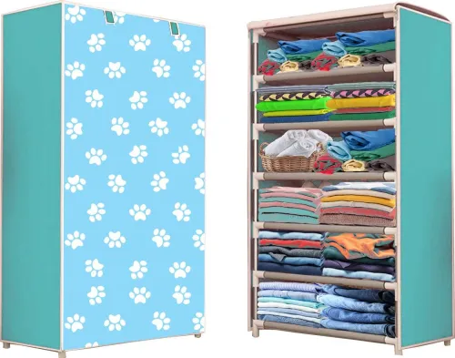 Image of Lyzoo Fabric Baby Foot Print PVC Collapsible Wardrobe