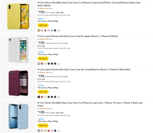 Image of M Cart iPhone Back cover at minimum 85% Discount