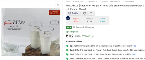 Image of MACARIZE Juice Glass 6Pcs*300ml