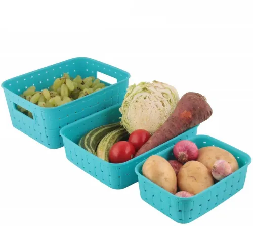 Image of MACARIZE Plastic Smart Utility Ruff & Tuff Storage Basket, Pack of 3