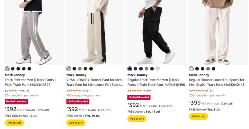 Image of Mack Jonney Men's Track Pents Minimum 70% Discount