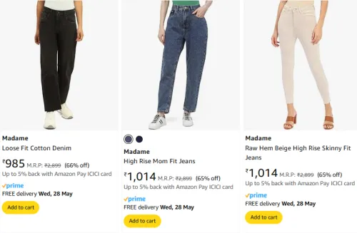 Image of Madame Women's Jeans at minimum 65% Discount