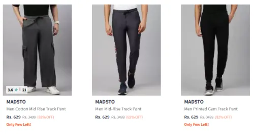 Image of MADSTO Men's Track Pants at minimum 82% Discount
