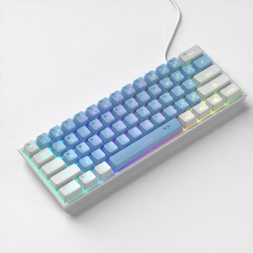 Image of MageGee 60% RGB Gaming Keyboard (White & Blue)