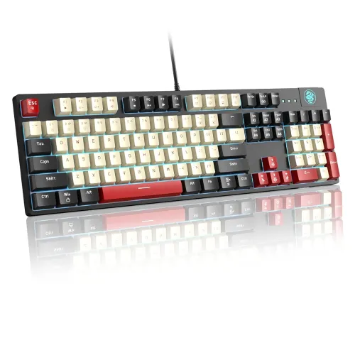 Image of MageGee Mechanical Gaming Keyboard MK-Armor LED Rainbow Backlit and Wired USB 104 Keys Keyboard
