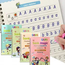 Magic Practice Copybook (4 BOOK + 10 REFILL + 1 PEN + 1 GRIP)