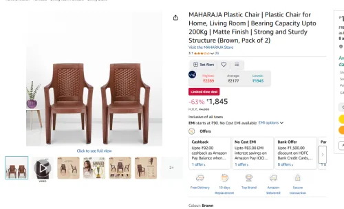 Image of MAHARAJA Plastic Chair Pack of 2