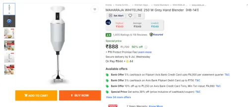 Image of MAHARAJA WHITELINE 250W Hand Blender (HB-141)