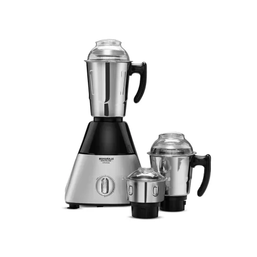 Image of Maharaja Whiteline Infinimax HD Mixer Grinder with 3 Jars, 1000 Watts, Silver & Black, 5 Years Warranty 