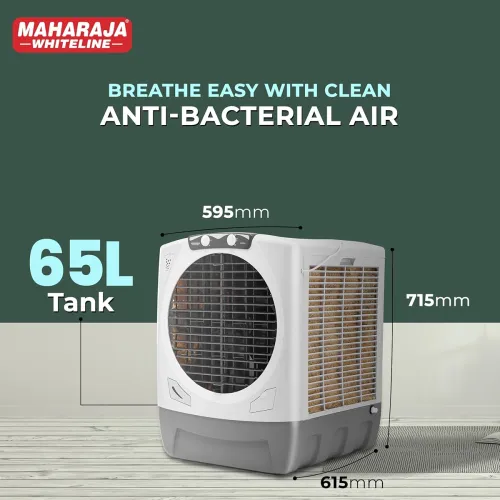 Image of Maharaja Whiteline Rambo Grey Desert Air Cooler | 65 Lt Water Tank |
