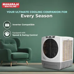 Maharaja Whiteline Rambo Grey Desert Air Cooler | 65 Lt Water Tank | Inverter Compatible |