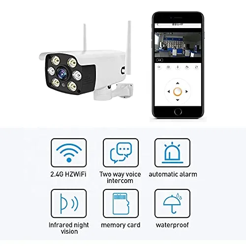 Image of Maizic Smarthome 2MP Bullet Waterproof Weatherproof Colored Day/Colored Night Vision, 2 Way Intercom