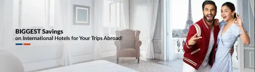 Image of  MAKEMYTRIP Coupon : Extra 15% Off on 3, 4 & 5-Star International Hotels with bank cards