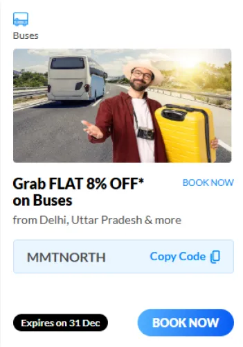 Image of Makemytrip coupon : Flat 8% off on buses from delhi up & more