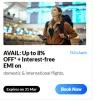 makemytrip Flight Coupon : Flat 8% Instant Discount on Flight Bookings using OneCard Credit Card EMI