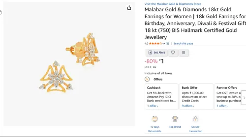 Image of Malabar 18kt Gold Earrings for Women