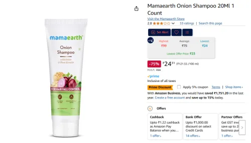 Image of Mamaearth Onion Shampoo 20Ml 1 Count