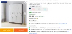 Flipkart Perfect Homes Manchester Engineered Wood 3 Door Wardrobe