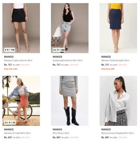 Image of Mango Women's Skirt at Minimum 70% Discount