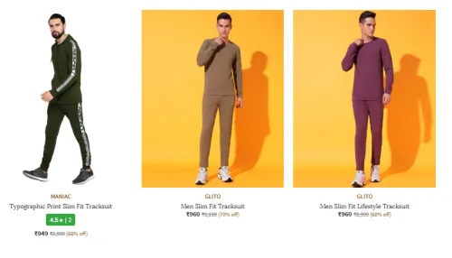Image of MANIAC Typographic Print Slim Fit Tracksuit up to ₹70% Discount