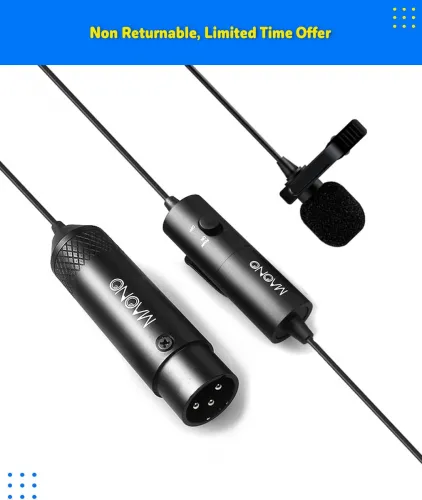 Image of MAONO AU-XLR20 Lavalier Mic (XLR, Condenser, Clip-On for Studio/Mixer)