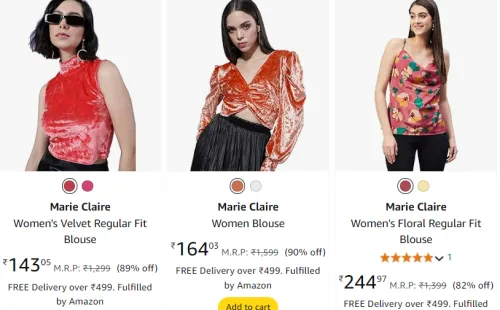Image of Marie Claire Women's Regular Fit Blouse up to 90% discount start from ₹143