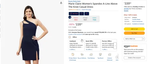 Image of Marie Claire Women's Spandex A-Line Casual Dress