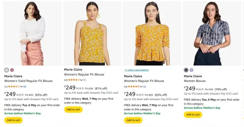 Image of Marie Claire Women's Blouse Under ₹270