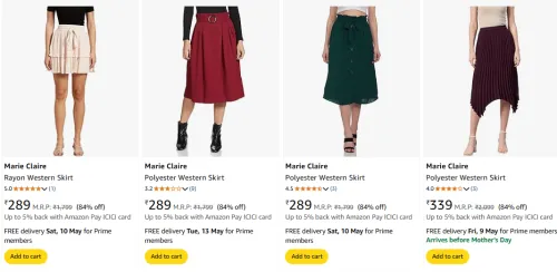 Image of Marie Claire Women's Skirts at minimum 76% Discount