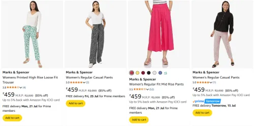 Image of Marks & Spencer Women's Trousers at minimum 85% Discount
