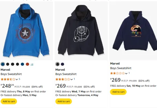 Image of Marvel Men's Sweatshirt at Minimum 70% Discount