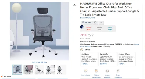 Image of MASHUR FAB Orthopedic Memory Foam Coccyx Seat