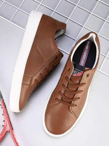 Image of Mast & Harbour Men Leather Lace Up Sneakers