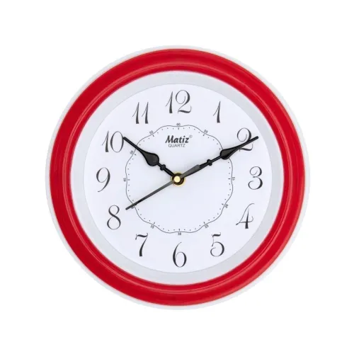 Image of Matiz 107 Round Wall Clock Red Color