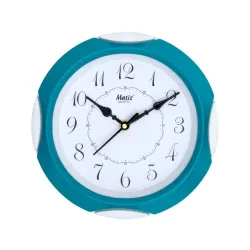 Matiz 118 Round Wall Clock Green White Color Plastic Case