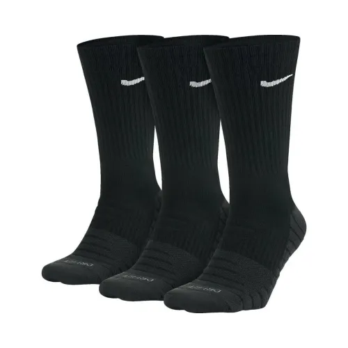 Image of Maxcom Nylon Blend Mens Womens Unisex Everyday Max Cushion Crew Dri-Fit Calf Length Socks Black