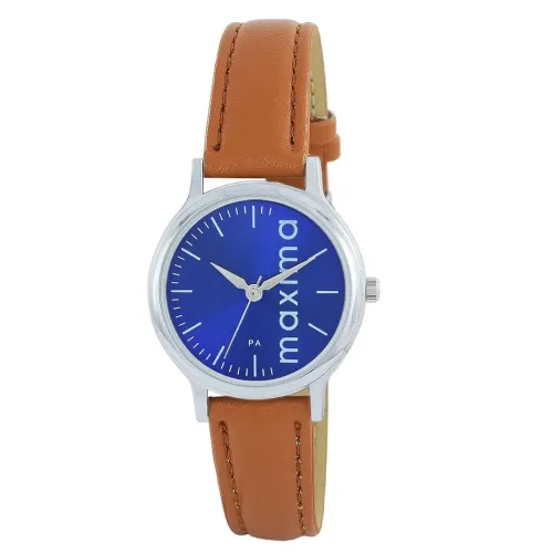 Image of Maxima Leather Analog Blue Dial Women Watch