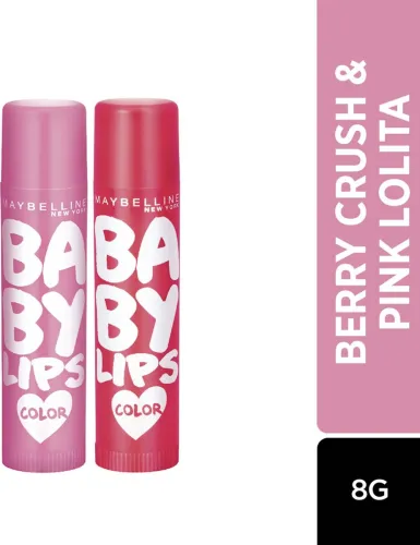 Image of Maybelline Baby Lips Tinted Lip Balm (Pack of 2 - Pink Lolita & Berry Crush)