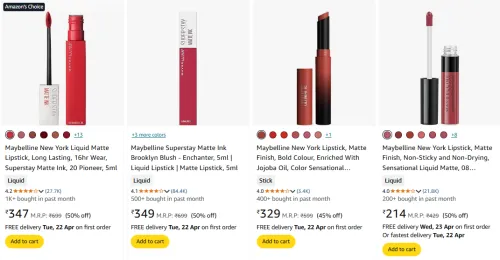 Image of Maybelline New York Beauty Product Minimum 50% Off